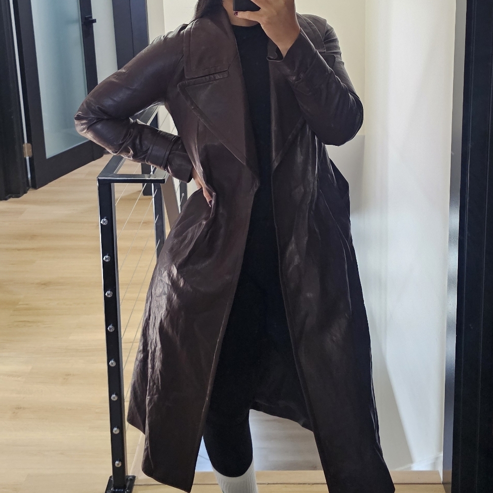 Chocolate Brown Trench - Picture 2 of 6